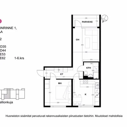 Rent this 2 bed apartment on Lintukallionrinne 1 in 01620 Vantaa, Finland