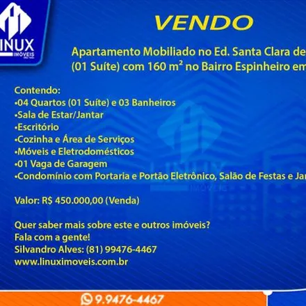 Buy this studio apartment on Avenida João de Barros 1200 in Espinheiro, Recife - PE