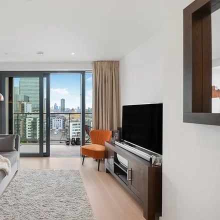 Rent this 1 bed apartment on Horizons Tower in 1 Yabsley Street, London