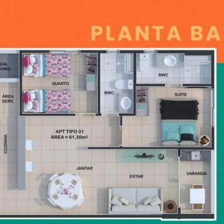 Buy this 2 bed apartment on Rua Professora Eneida Rabelo in Candeias, Jaboatão dos Guararapes - PE