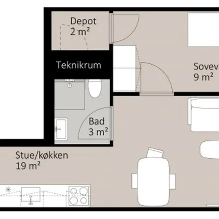 Rent this 2 bed apartment on Akvavitvej 37 in 9000 Aalborg, Denmark