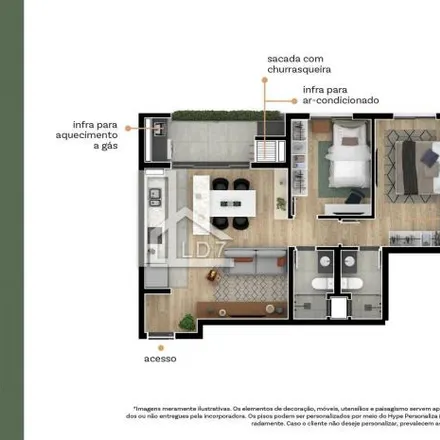 Buy this 2 bed apartment on Rua Vicente Ciccarino 1226 in Boa Vista, Curitiba - PR