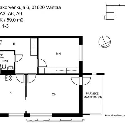 Rent this 2 bed apartment on Laajakorvenkuja 6 in 01620 Vantaa, Finland