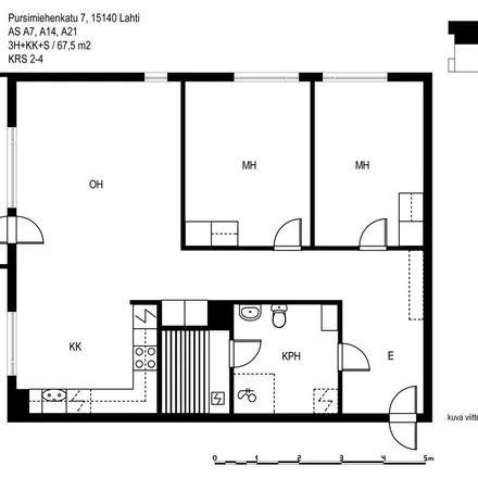 Rent this 3 bed apartment on Pursimiehenkatu 7 in 15140 Lahti, Finland