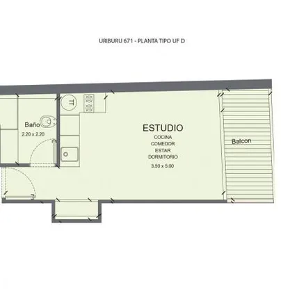 Buy this studio apartment on Presidente José Evaristo Uriburu 683 in Balvanera, C1046 AAA Buenos Aires