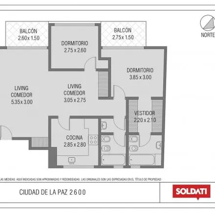 Buy this 2 bed apartment on Ciudad de la Paz 2662 in Belgrano, C1428 CPD Buenos Aires