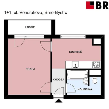 Rent this 2 bed apartment on Vondrákova 653/42 in 635 00 Brno, Czechia