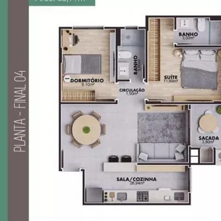 Buy this 2 bed apartment on Avenida Ivo Reis Montenegro in Nossa Senhora do Rosário, São José - SC