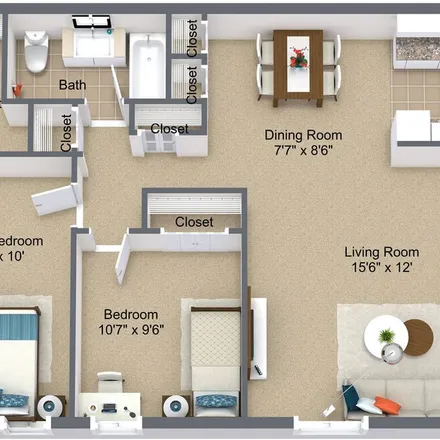 Rent this 2 bed apartment on 8159 Valleyview Circle in Westland, MI 48185