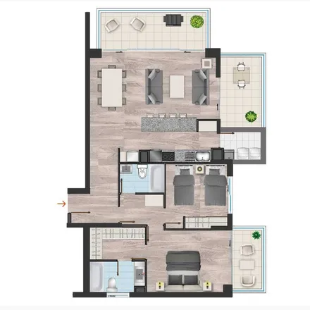 Rent this 2 bed apartment on Las Verbenas 8983 in 765 0191 Provincia de Santiago, Chile