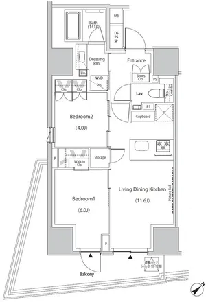 Rent this 2 bed apartment on unnamed road in Ichigaya Tamachi, Shinjuku