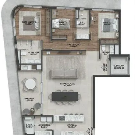 Buy this 3 bed apartment on Rua Professor Assis Gonçalves 520 in Água Verde, Curitiba - PR