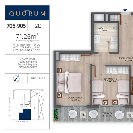Buy this 3 bed apartment on Avenida Daniel Fernández Crespo 2198 in 2200, 11800 Montevideo
