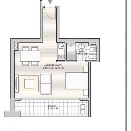 Rent this studio apartment on Avenida de la Costa Estanislao López in Islas Malvinas, Rosario