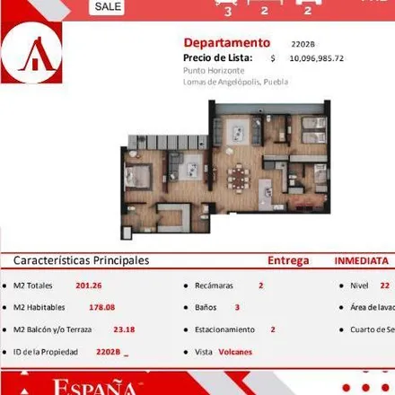 Buy this 2 bed apartment on Parkview in Boulevard Europa 13, Lomas de Angelópolis