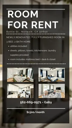 Image 1 - Battle Street, Norwalk, California 90650, United States  Norwalk California - House for rent