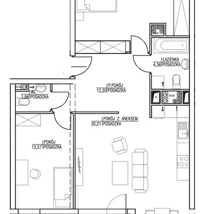 Rent this 3 bed apartment on Chodkiewicza / Lelewela in Jana Karola Chodkiewicza, 85-690 Bydgoszcz