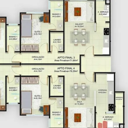 Buy this 2 bed apartment on Rua Moura in Barreiros, São José - SC