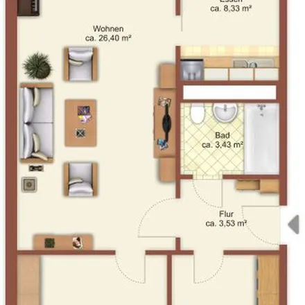 Rent this 3 bed apartment on Bruno-Granz-Straße 52 in 09122 Chemnitz, Germany