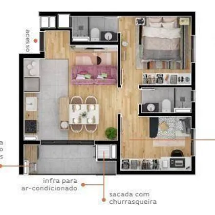 Buy this 2 bed apartment on Rua Professor Luiz César 803 in Água Verde, Curitiba - PR