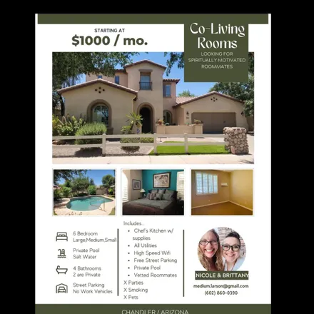 Rent this 1 bed room on 3701 East Old Stone Circle North in Chandler, AZ 85249