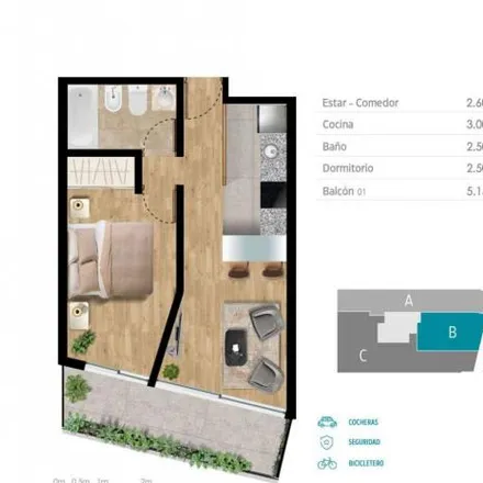 Buy this 1 bed apartment on Avenida Ovidio Lagos 1200 in Nuestra Señora de Lourdes, Rosario
