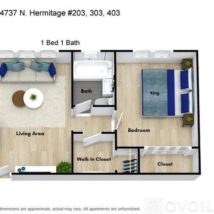 Rent this 1 bed apartment on 4737 N Hermitage Ave