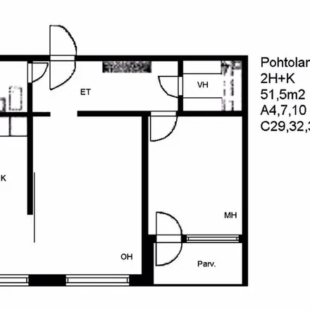 Rent this 2 bed apartment on Pohtolankatu 53 in 55, 33400 Tampere