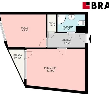 Rent this 2 bed apartment on Rumiště 295/2 in 602 00 Brno, Czechia