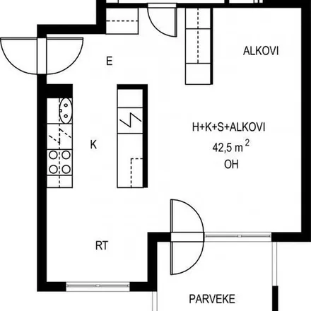 Rent this 1 bed apartment on Siirtolapuutarhankatu 7 in 33101 Tampere, Finland