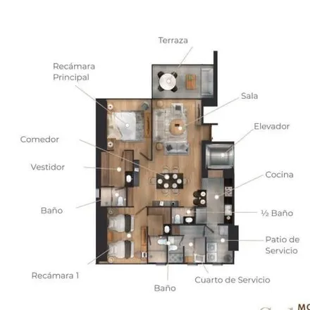 Buy this 2 bed apartment on Privada La Cascada in Bosque Real, 52774 Interlomas