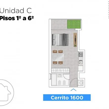 Buy this studio apartment on Cerrito 1626 in Abasto, Rosario