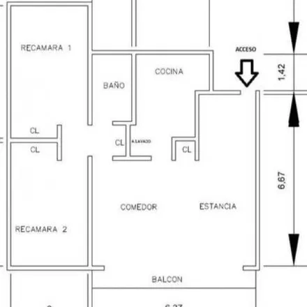 Buy this 2 bed apartment on Boliche Polanco in Calle Juan Vásquez de Mella 315, Colonia Del Bosque