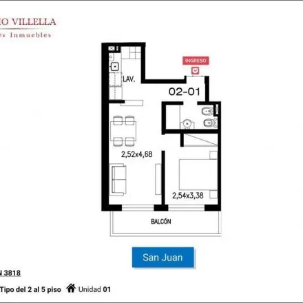 Buy this 1 bed apartment on San Juan 3816 in Echesortu, Rosario