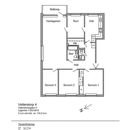 Rent this 5 bed apartment on Vetterstorpsgatan 4 in 724 62 Västerås, Sweden