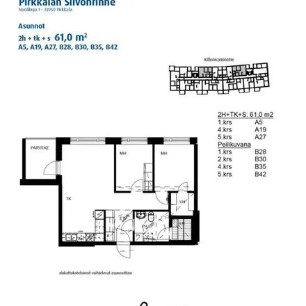 Rent this 3 bed apartment on Nuolikuja 1 in 33950 Pirkkala, Finland
