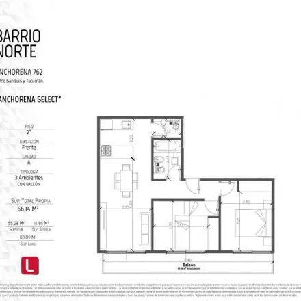 Buy this 2 bed apartment on Tomás Manuel de Anchorena 770 in Balvanera, C1189 AAH Buenos Aires