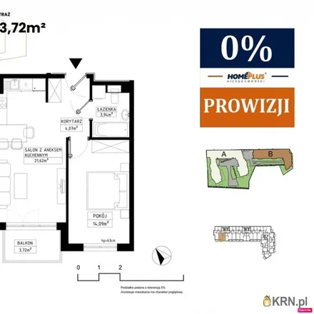 Buy this 2 bed apartment on Prymasa Stefana Wyszyńskiego in 44-100 Gliwice, Poland