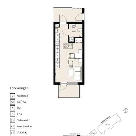 Rent this 1 bed apartment on Rabarbervägen in 128 39 Stockholm, Sweden