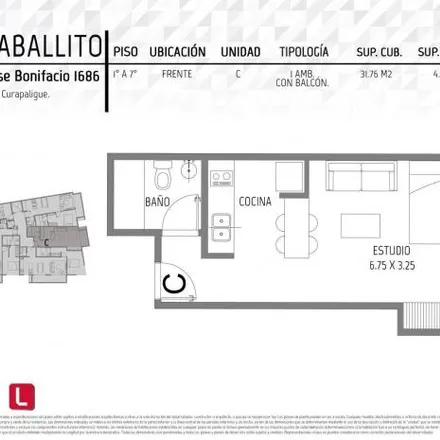 Buy this studio apartment on José Bonifacio 1694 in Caballito, C1406 GRT Buenos Aires