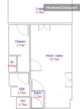 Rent this 1 bed apartment on Montpellier in Quartier des Villas Est, FR