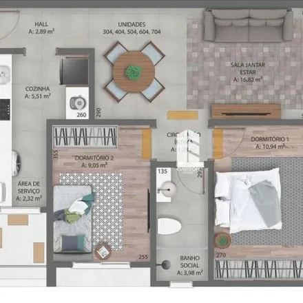 Buy this 2 bed apartment on Rua Heitor da Graça Fernandes 80 in Camobi, Santa Maria - RS