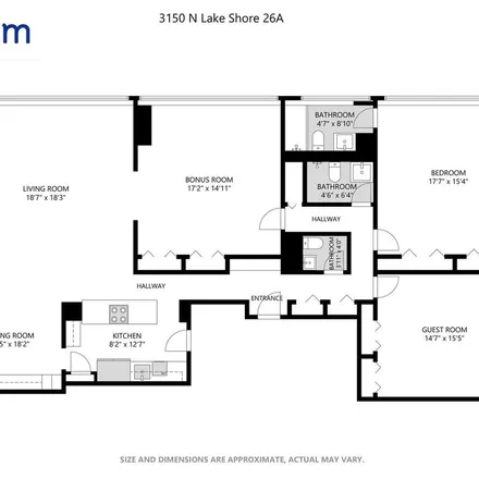 Rent this 3 bed apartment on Lake Shore Drive & Briar in North Lake Shore Drive West, Chicago