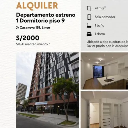Rent this 1 bed apartment on Instituto Latinoamericano de Empresas y Negocios in Jirón Domingo Casanova 175, San Isidro