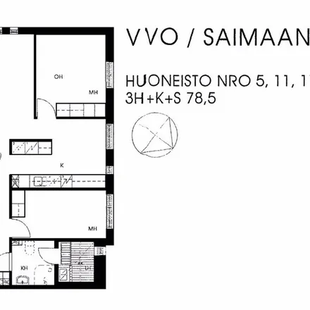 Rent this 3 bed apartment on Saimaankatu 5 in 15100 Lahti, Finland