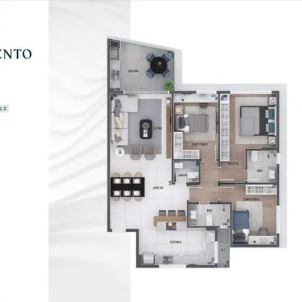 Buy this 3 bed apartment on Rua Bento Viana 260 in Água Verde, Curitiba - PR