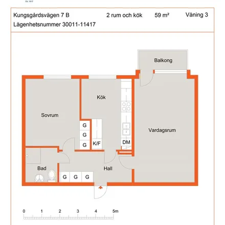 Rent this 2 bed apartment on Kungsgårdsvägen 27 in 392 37 Kalmar, Sweden