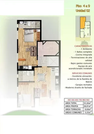 Buy this 1 bed apartment on Velsen 4543 in 11400 Montevideo, Uruguay