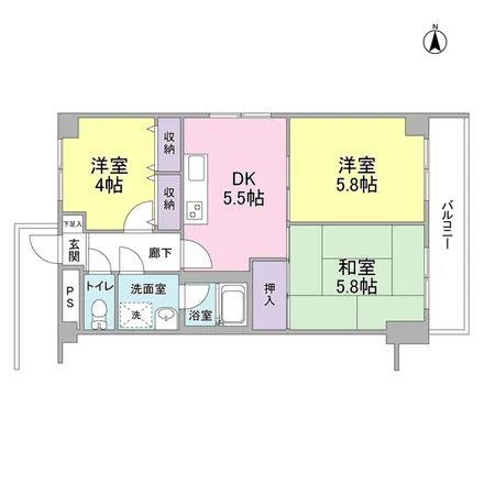 Image 2 - エストメール東大井, 立会道路, Higashi-Oi 6-chome, Shinagawa, 140-8522, Japan - Apartment for rent