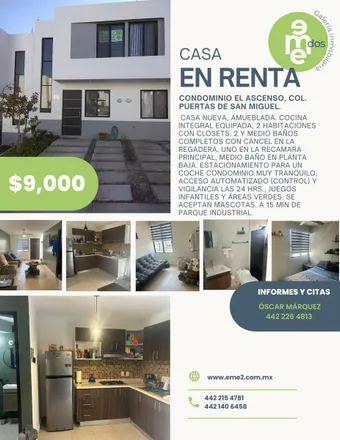 Rent this studio house on unnamed road in Delegación Félix Osores, 76230